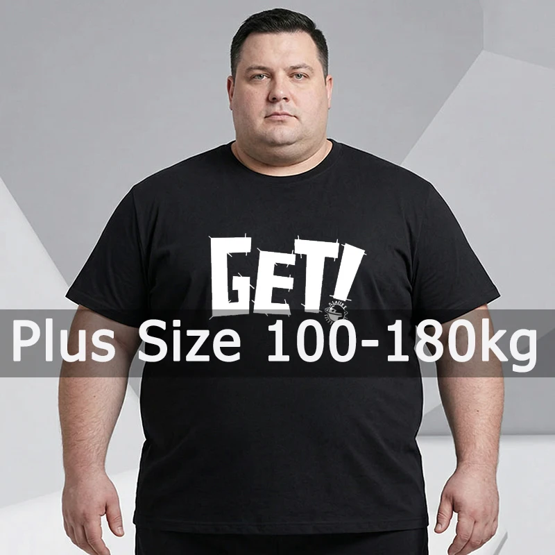 Übergrößen Sommer T-Shirt Herren Schwarz Bedruckte T-Shirts 110-180kg 5XL 6XL 7XL Baumwolle Oversized Oberteile Große Größen Herrenbekleidung 플러스 크기 티셔츠
