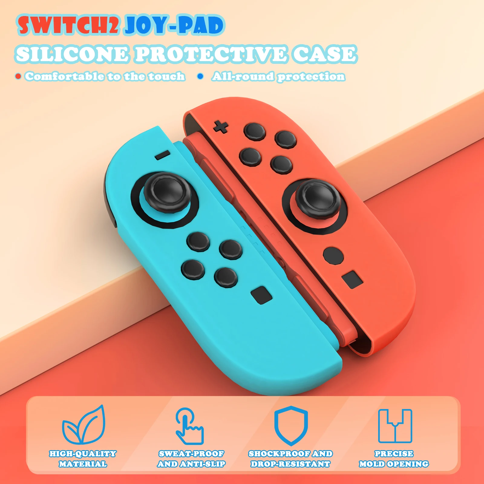 For Switch 2 Joy-con Handle Silicone Case for Switch 2 Shell for Nintendo Switch 2 Controller Replacement