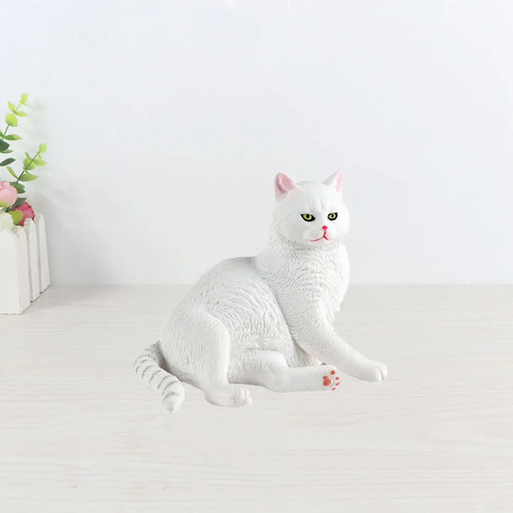 

Adorable White Cat Statue Compact Size Garden Cat Decor for Outdoor Yard Decoration Festive Scene Accessory Kitten Statue Decor