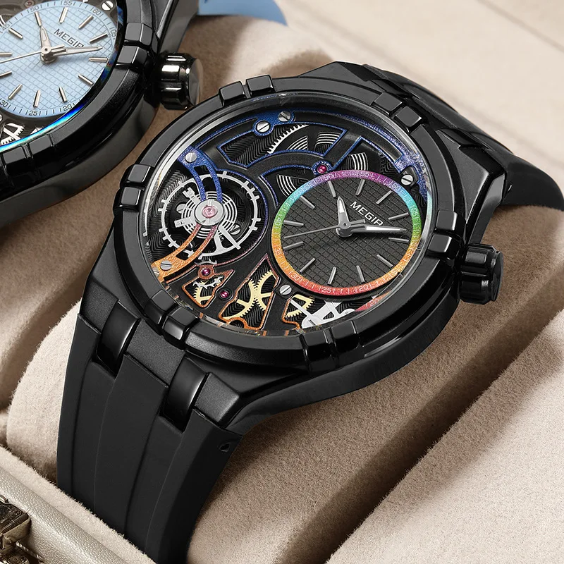 

Fashion Big Dial Quartz Watches for Man Contrasting Color Outstanding Silicone Wristwatch 3ATM Waterproof Sport Clock Reloj