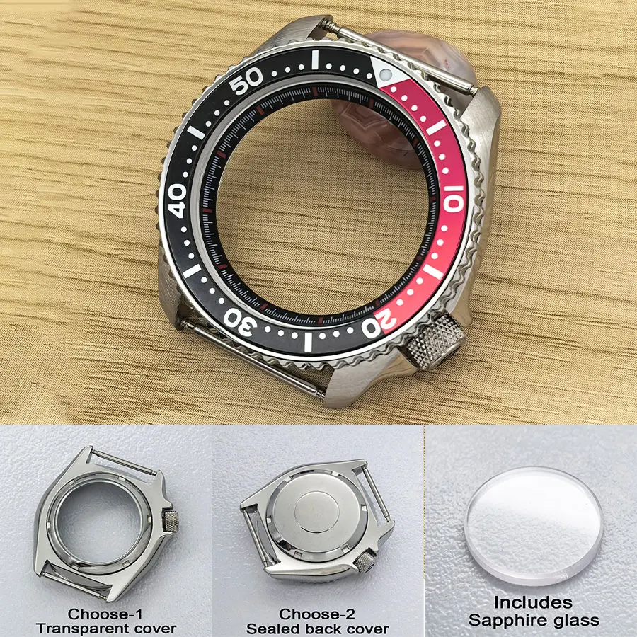 

42MM NH35 Case SKX007 SRPD Case Sapphire Crystal Glass Fits for NH35 NH36 4R 7S26 Movement 28.5MM Dial Crown at 3.8H SKX007 Case