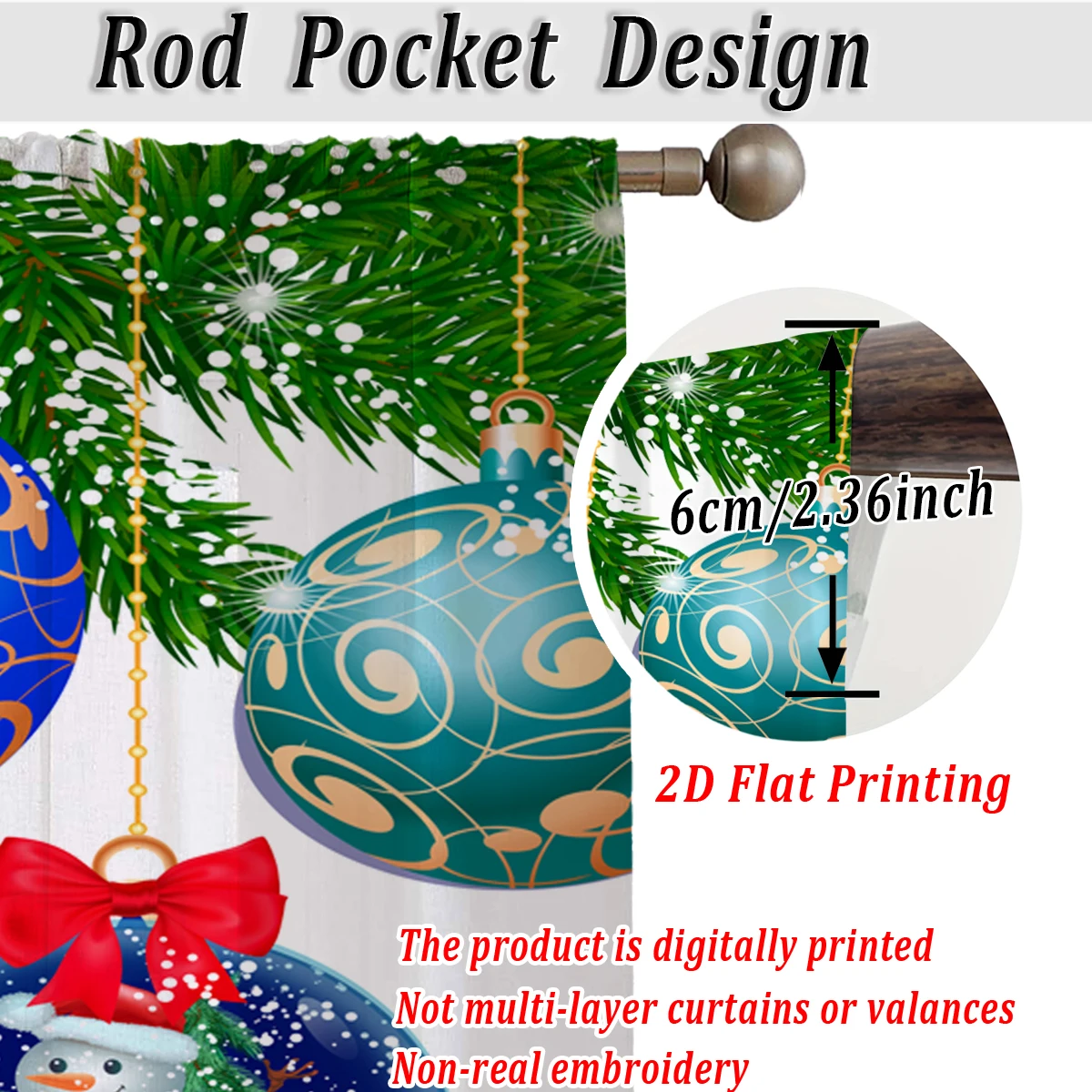 عيد الميلاد شقة الطباعة المطبخ شير الستار مع عيد ميلاد سعيد الكرة ندفة الثلج فرع الصنوبر لعيد الميلاد ديكور المنزل الطرف #4