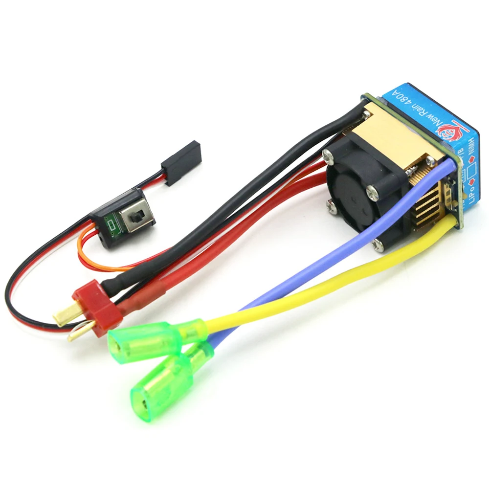 New Rain 480A 2-4S Waterproof Brushed ESC Speed Controller Dual Mode Regulator 5V/3A BEC For 1/10 RC Car Boat Truck Toys