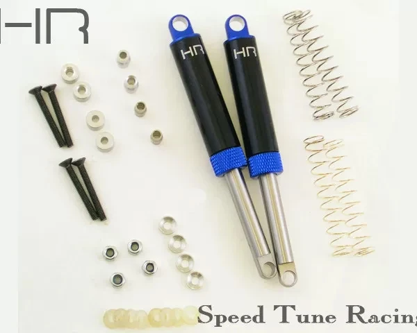 Hot Racing TD100T06 Blue Alum 100mm Internal Spring Air Shocks (2pcs) 3-Rate Springs for 1/10 RC Crawler & Custom