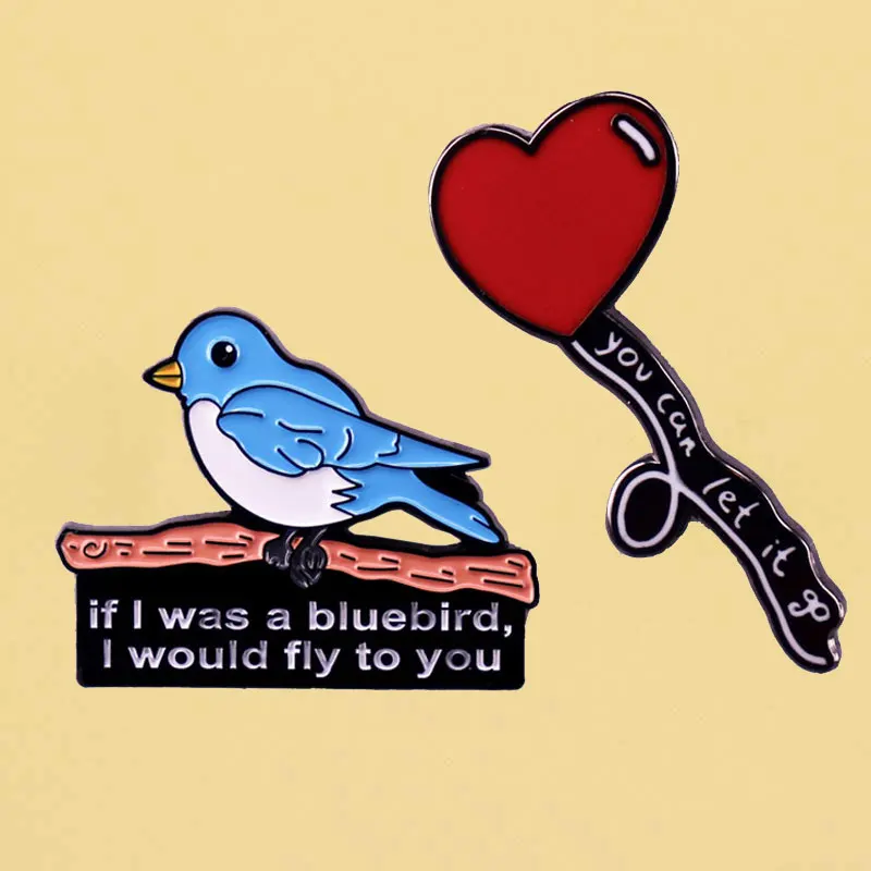 Cartoon Bird love Balloon Album Sign Originality Idol Singer Music Lyrics Badge Enamel Metal Pin Accessories Fan Gift Collection