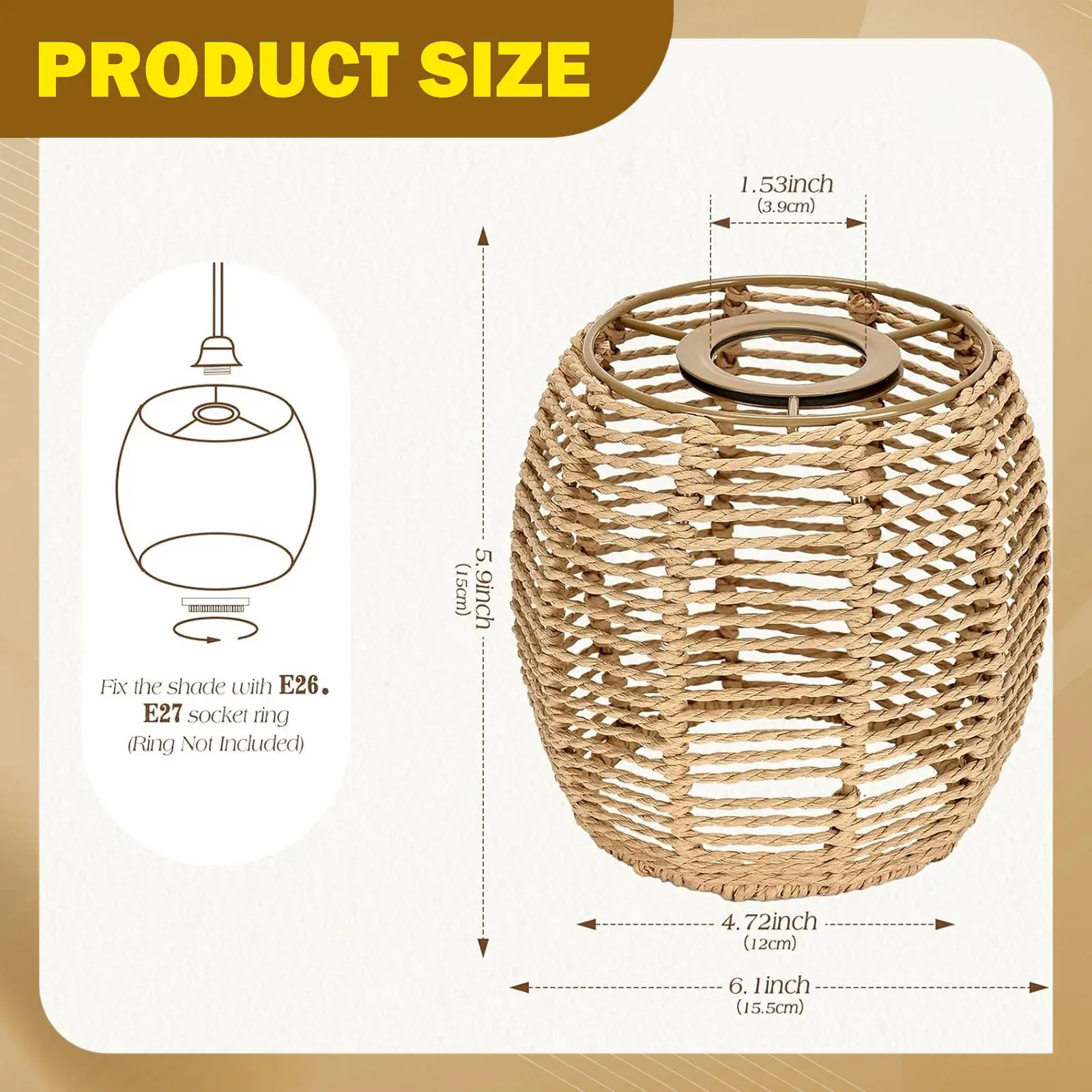 

Подвесной светильник в стиле коттедж с плетеным абажуром из бумаги и ротанга для современных столовых и спален