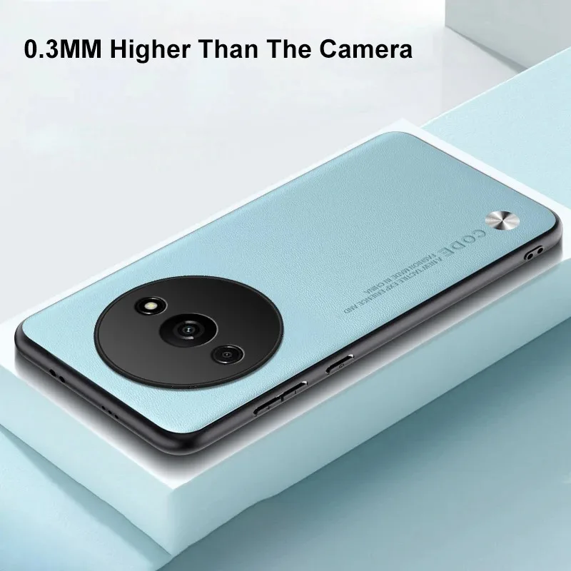 

Luxury PU Leather Case For Xiaomi Redmi A3 A3X 4G Back Cover Matte Silicone Full Protection Phone Case For Poco C61 RedmiA3