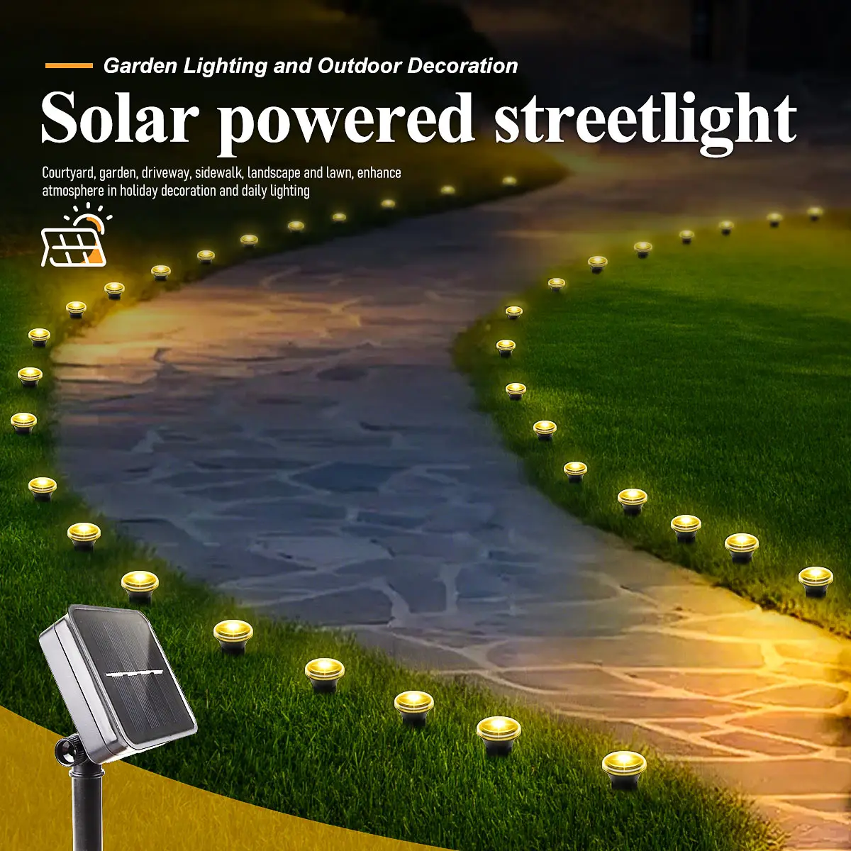 الطاقة الشمسية LED حديقة مسار الضوء 15/30 المصابيح 8 طرق في الهواء الطلق مصباح حديقة مقاوم للماء للتخييم حفلات الزفاف عيد الميلاد عطلة الإضاءة