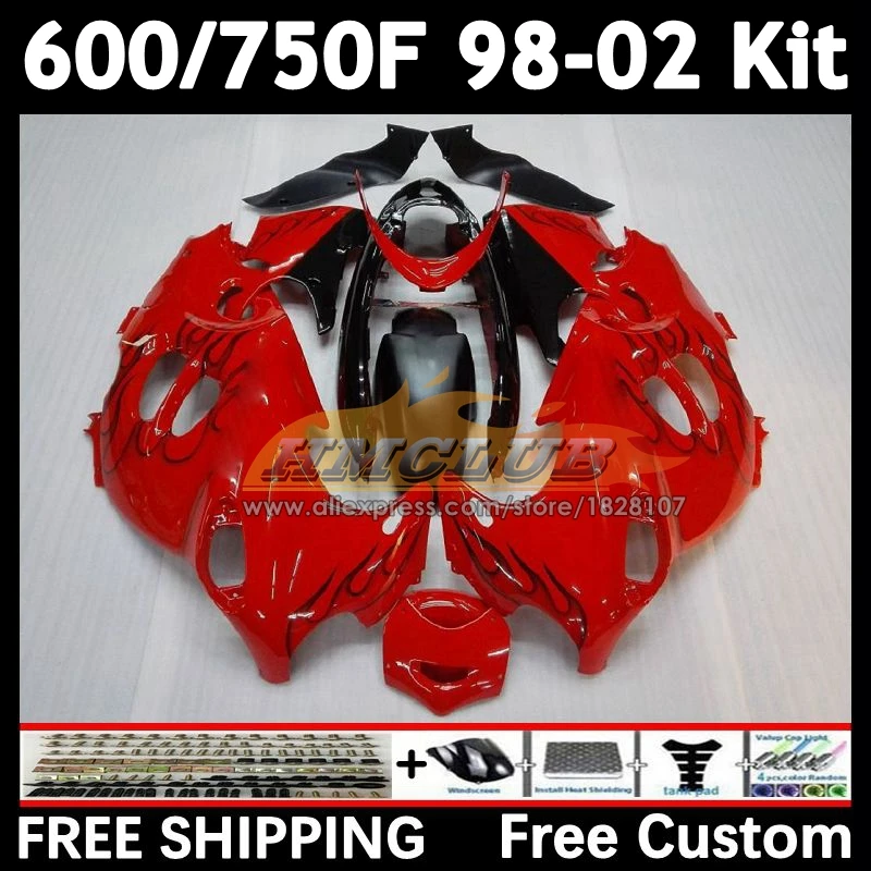 Body For SUZUKI KATANA GSXF 600 750 red glossy GSXF600 1998 1999 2000 2001 2002 24No.10 GSX750F GSXF750 98 99 00 01 02 Fairing