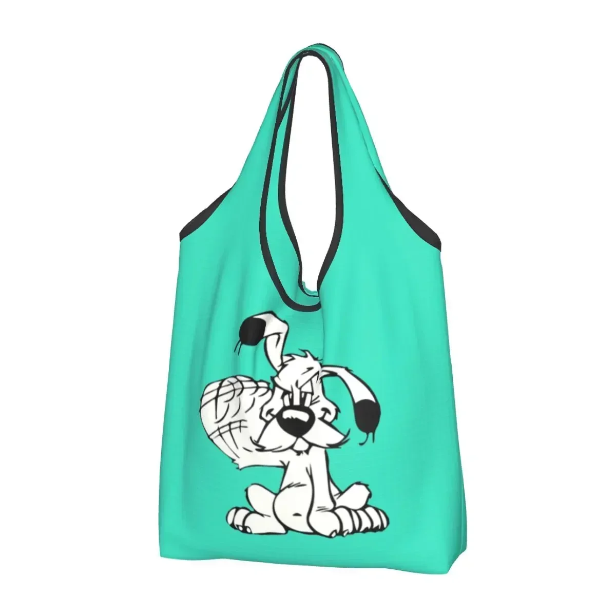 

Custom Manga Asterix And Obelix Dogmatix Shopping Bags Women Portable Large Capacity Groceries Cute Dog Shopper Tote