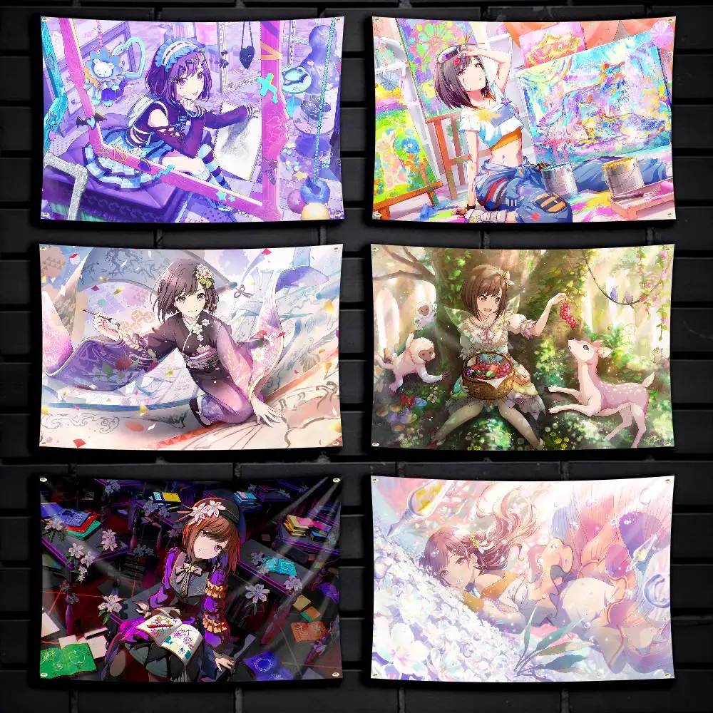 Artist S-Shinonome Ena Official Art Flag Tapestry Banner for Bedroom Living Room Outdoor Camping Custom Supported