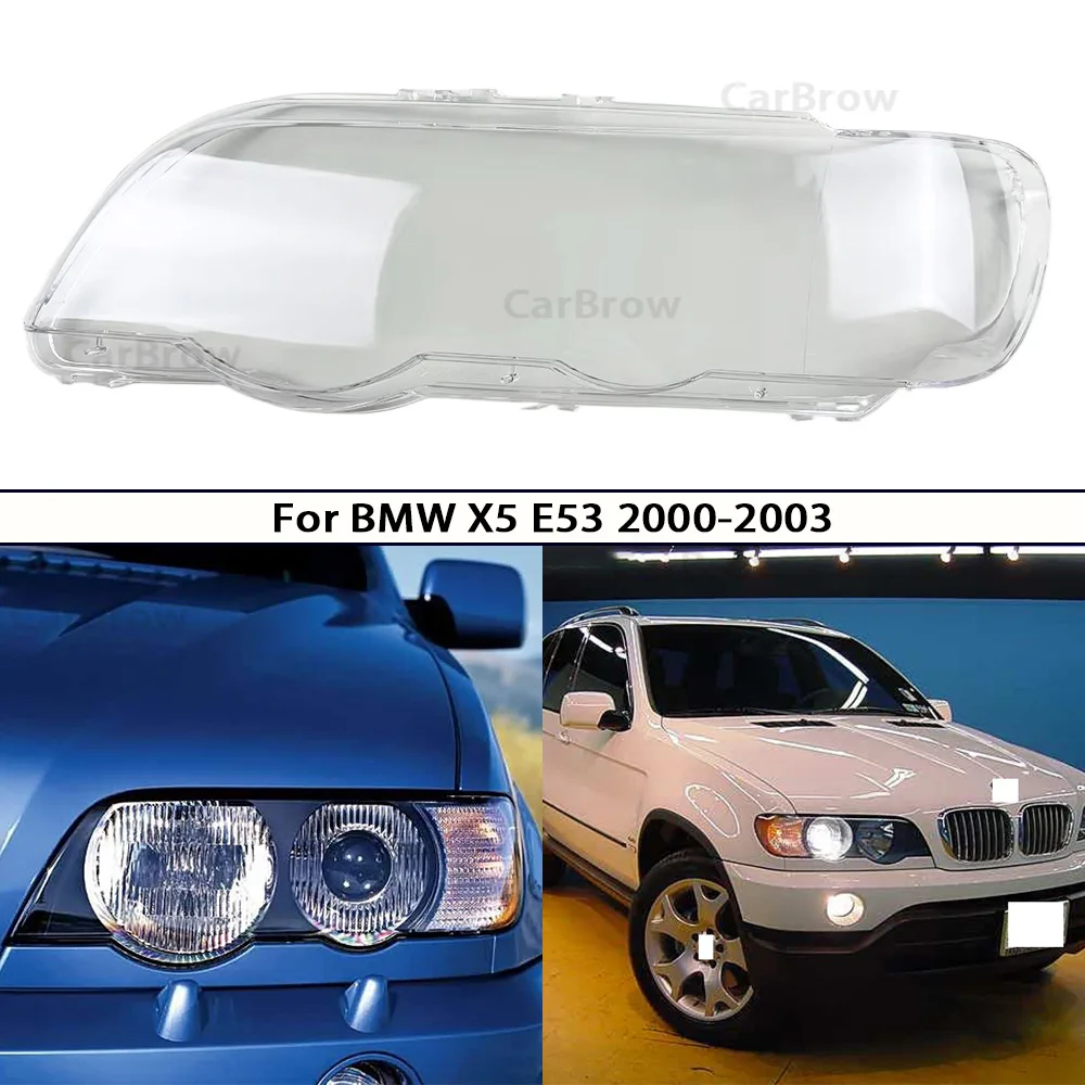 

Transparent Headlamp Housing Replace Original Lampshade For BMW X5 E53 2000 2001 2002 2003 Headlights Shell Mask Cover