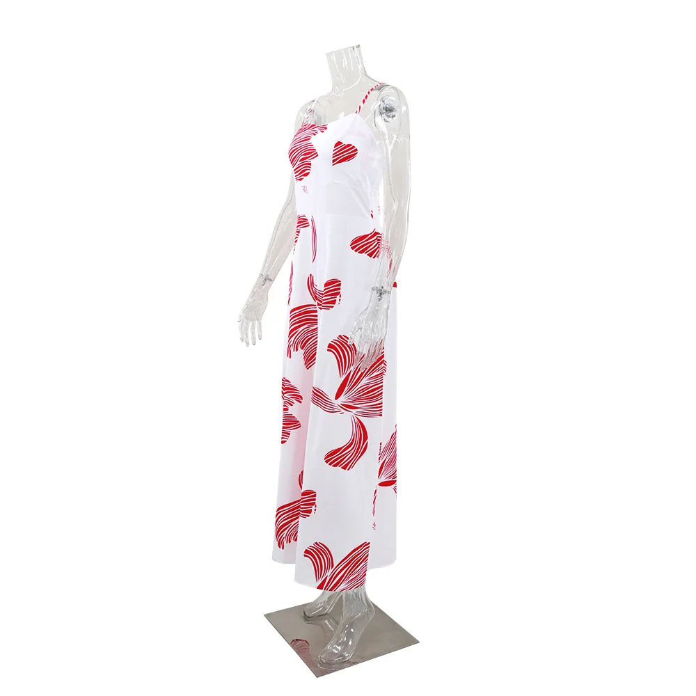 Jumpsuit Women Party Beach Print Rompers Spliced Wide Leg Pants High Waist Pockets Loose 2025 Summer Casual One Piece Y2k