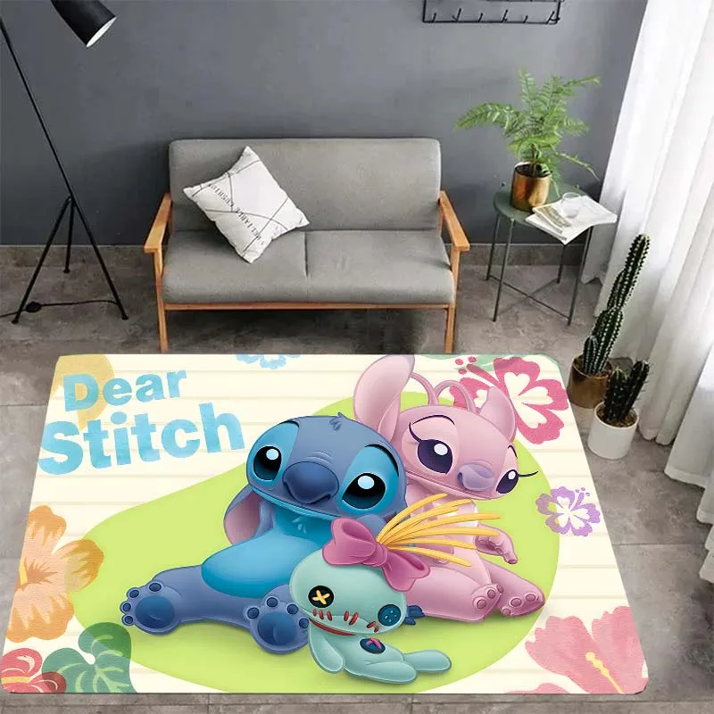 3D cartoon stitch pattern carpet, living room bedroom housewares children's room baby mat, bathroom kitchen rug birthday present