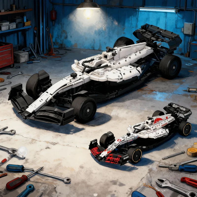 

3418 деталей MOC Technical Red Bull Racing, цвета японской ГП, масштаб 1:8, конструктор, архитектурные блоки, рождественский подарок, кирпичики для детей