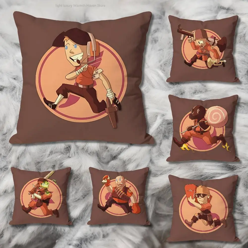 

Game T-Teams F-Fortress-S 2 Various Sizes Square Pillow Case For Car Home Bedchamber Decor Custom Valentine gift