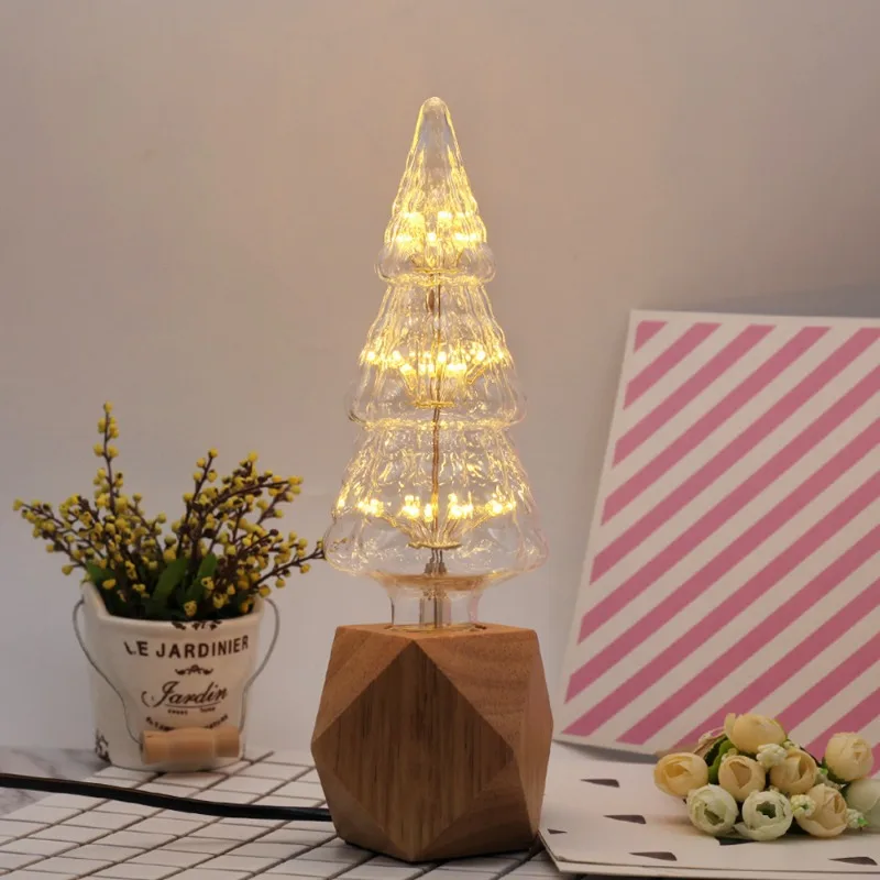 Lampadina Edison Albero di Natale Cielo pieno Stella Creativo Retro LED Trasparente Bolla Shell Luce gialla calda per decorazione d'interni