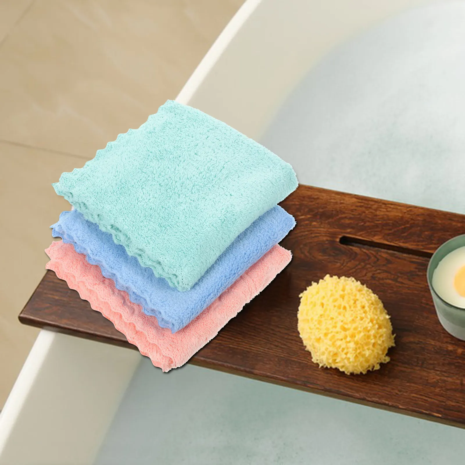 ผ้าเช็ดหน้าไมโครไฟเบอร์ 10 ชิ้น สำหรับผู้หญิง