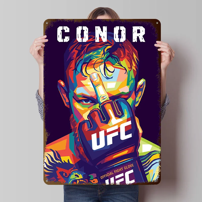Conor McGregor Pop-Art-Poster, personalisierte Wandkunst, Retro-Vintage-Metallschilder für Gaming-Dekoration, Zimmer- und Heimdekoration