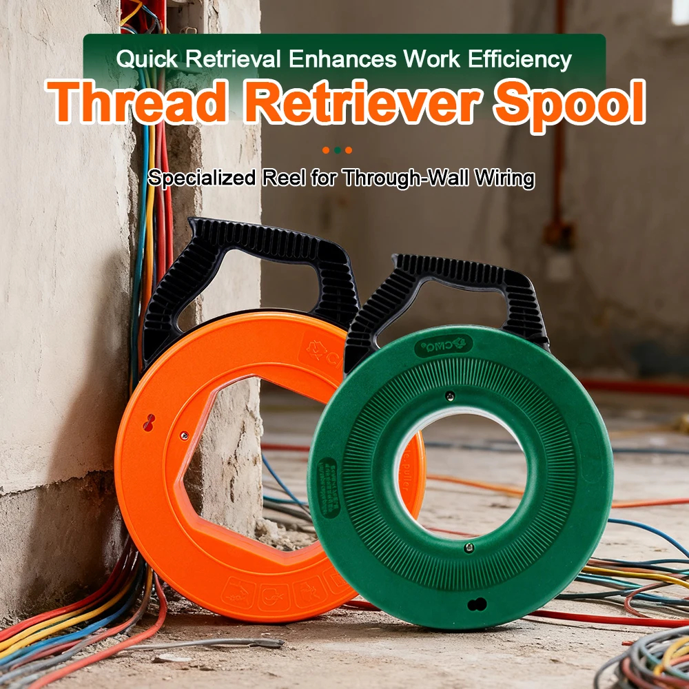 

Electrical Fish Tape, 98-Foot Long x 0.235-Inch Wide Steel for Heavy Duty Wire Pulls, Laser Etched for Conduit Measuring