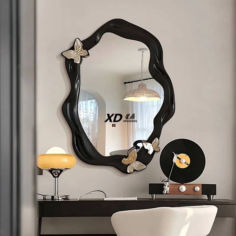 

Korean Style Girls Mirror Funky Irregular Custom Asymmetrical Garden Mirror Hanging Bedroom Espelhos Living Room Decorations