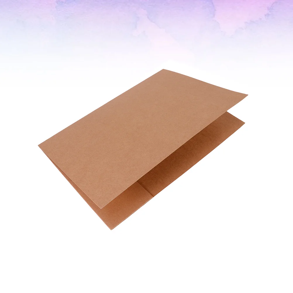 

A4 Kraft Paper File Holder Two- Pocket Portable Folders Document File Holder Organizer Folder for Home School Office