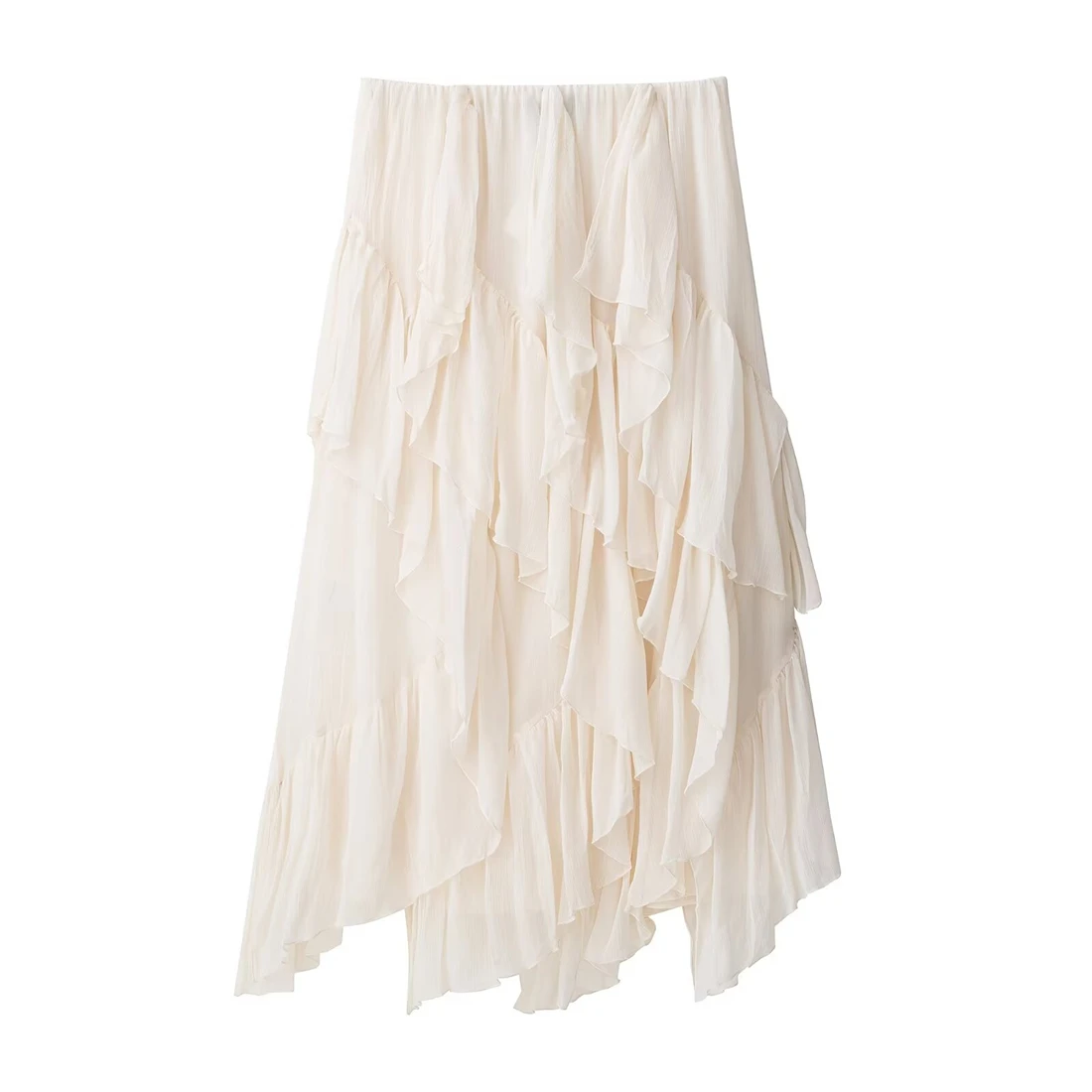 New 2025 Women's Half-Body Skirt Layered Ruffle Fashion Fairy Design Elegant Women's Clothing