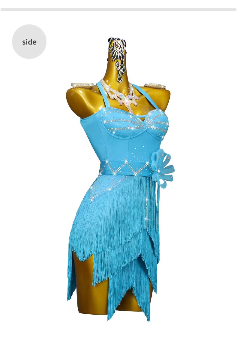 Damen Party Amerikanisches Kleid Lateinamerikanisches Tanzkostüm 2026 Neue Produkte Wettbewerbsanzug Mädchen Samba Ballsaal Bühnenkostüm Kurze Kleidung – Detail 8