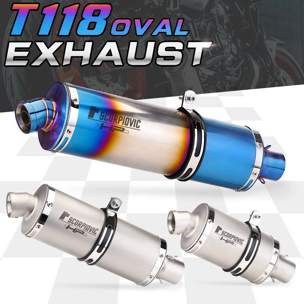 For tmax Ninja 400 250 GSR750 R3 R25 T118 motorcycle exhaust muffler 340/440/540mm left right escape motorcycle with DB Killer