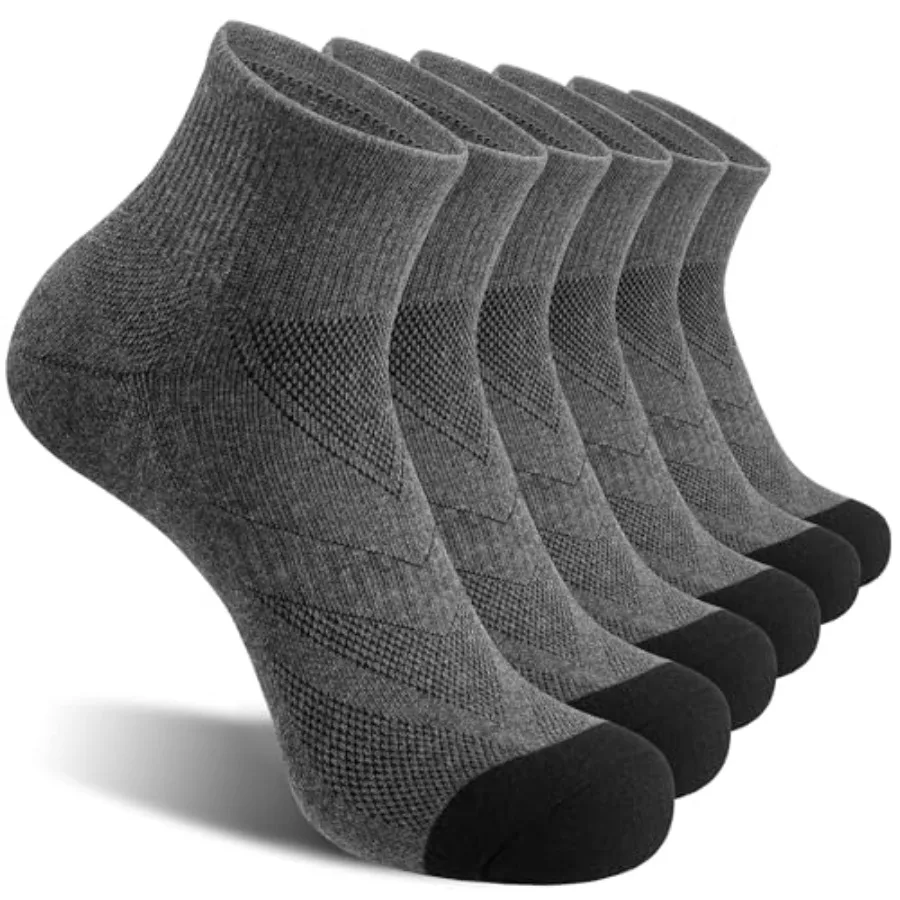 

Lapulas 6 Pack Men's Ankle Socks Cotton Cushioned Athletic Running Socks for Women
