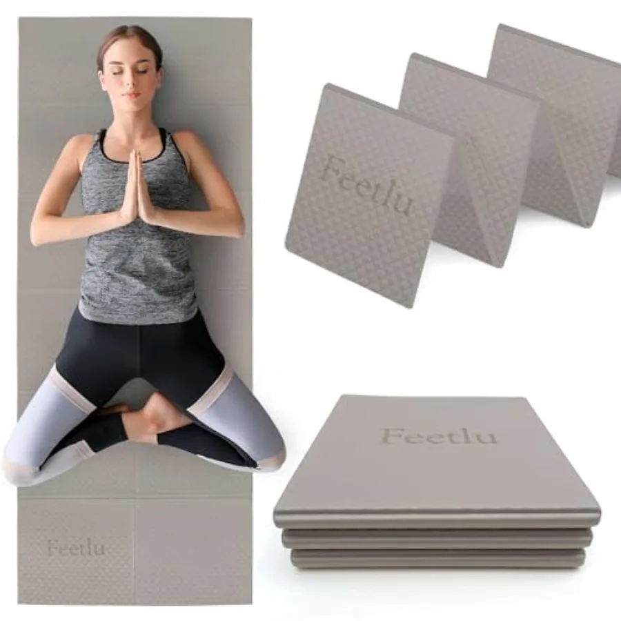 

Foldable Yoga Mat 6mm Thick Lightweight Anti-Slip and Easy to Store Perfect for Travel Yoga Pilates Home Workouts and Floor Exe