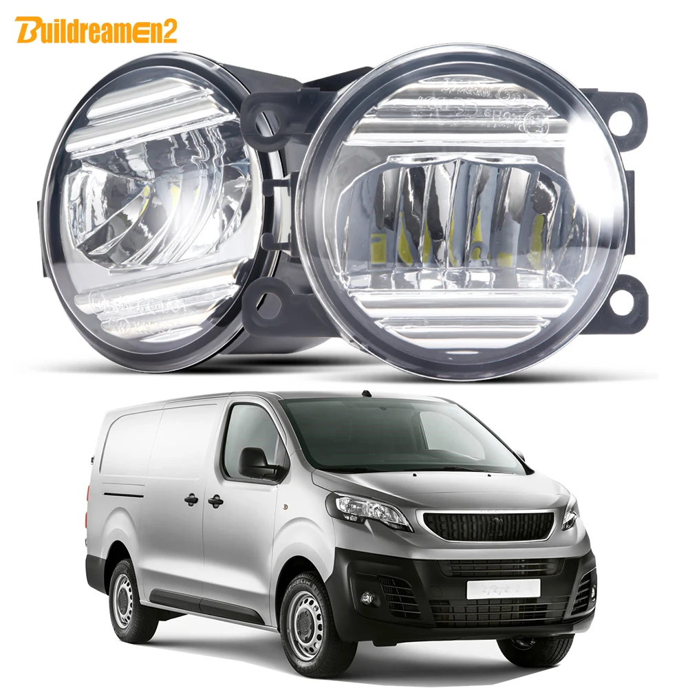 2 Pcs Car LED Fog Light Assembly 30W H11 External Fog Driving Lamp DRL Accessories For Peugeot Expert Traveller 2016-2022