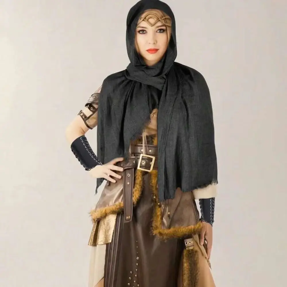 

Shoulder Cape Medieval Pirate Cosplay Cape Half Cape Black Green Wrap Renaissance Costume Cape Retro Hood Scarf Shoulder Cowl
