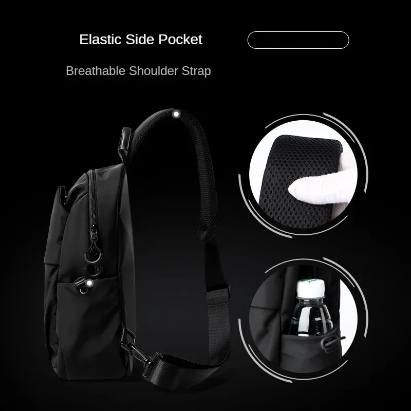 Male Shoulder Chest Bag for Men Casual Crossbody Bag Men Anti Theft School Summer Outdoor Short Trip Messengers Sling Bag