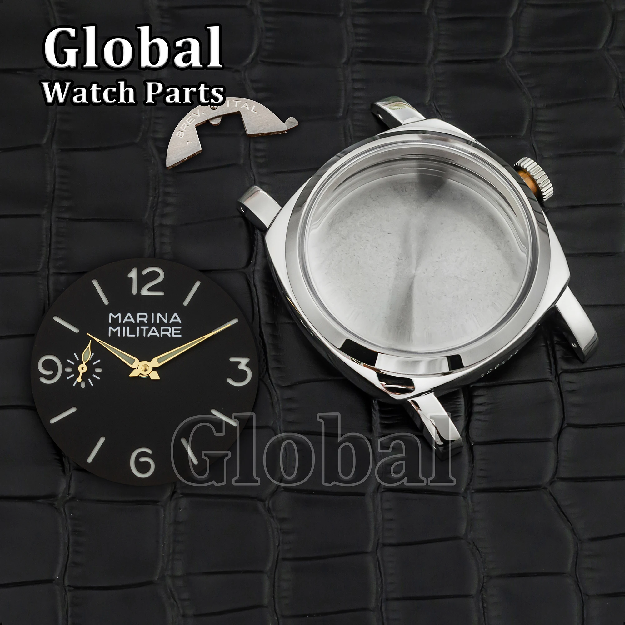 PAM 6152 ハイエンドメンズ 47 ミリメートルステンレス鋼時計ケースフィット ETA6497/6498 ST3600 ムーブメントダイヤル発光針 Mod 時計部品