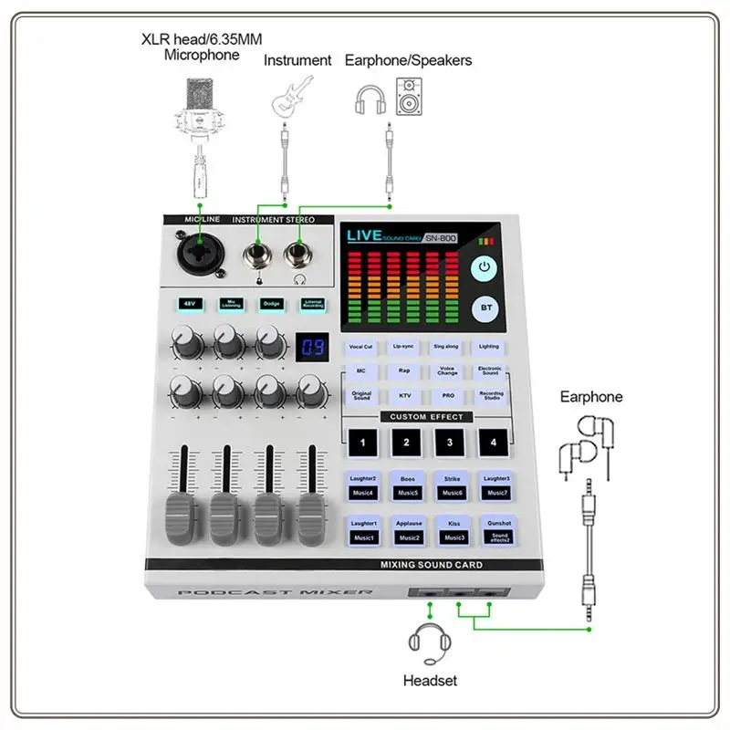 

Reliable-SN800 Live Sound Card For Broadcast Recording KTV Multifunctional Live Sound Card,SN800 Live Sound Card For Broadcast R