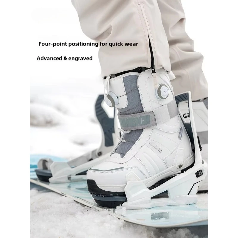 Men's Synthetic Leather Quick Pack Ski Boots, Professional Mountain Pedal Quick Pack Ski Shoes Outdoor Equipment
