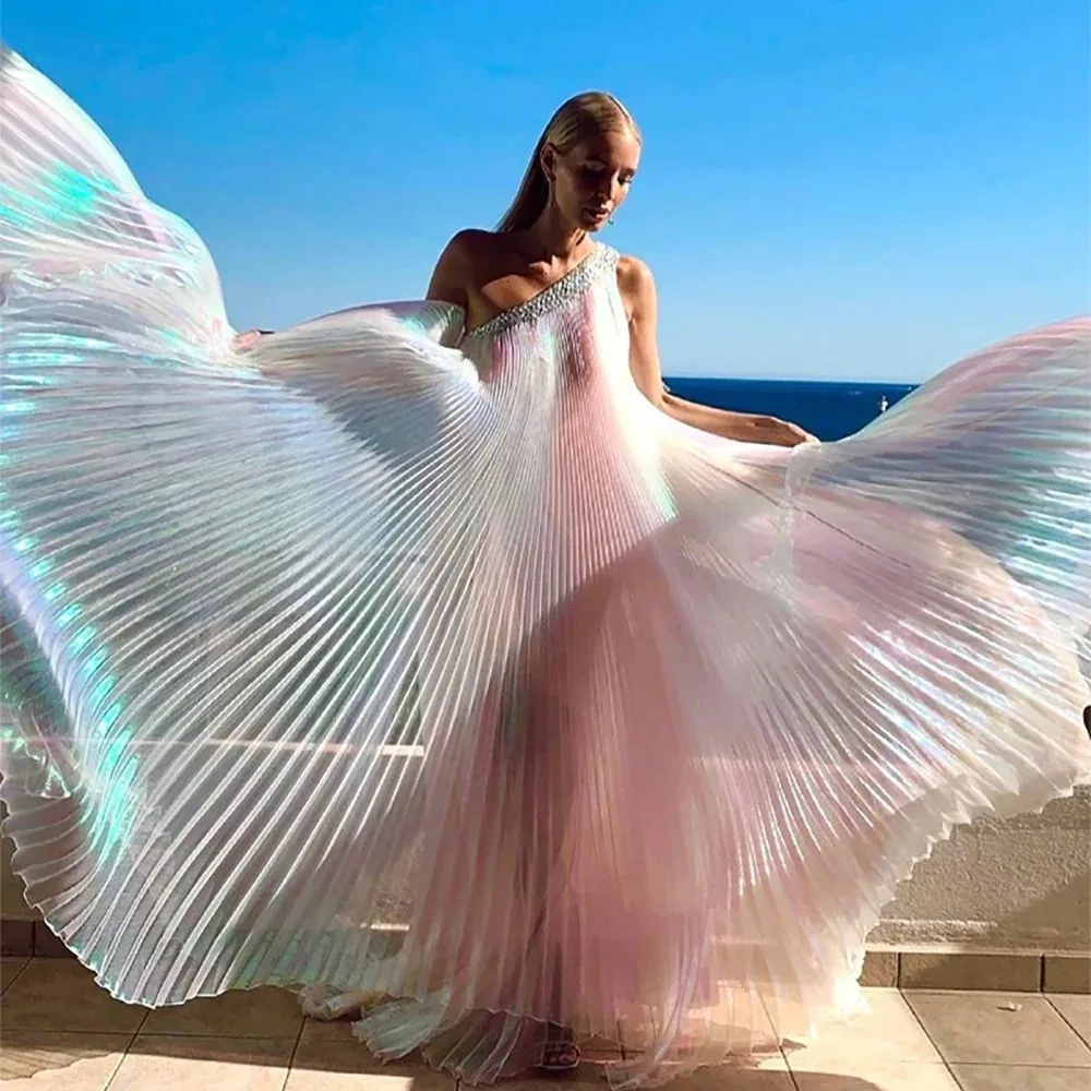 

Creative Shiny Pleated Organza Fabric 100*150cm Rainbow Mermaid Cloth Fabric Handmade DIY Material Apparels Accessories