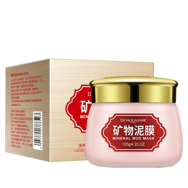 Película de barro, limpieza profunda, ajuste de poros, hidratante y mejora, reparación de puntos negros, marcas de acné, máscara de limpieza, productos de cuidado de 120g