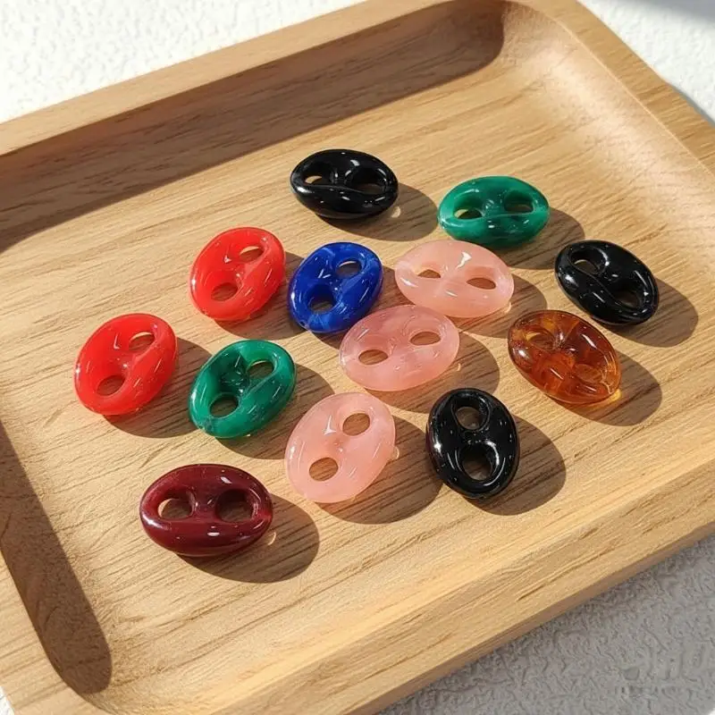 Hot Sale 10Pcs 24x17mm Colorful Acrylic Geometric Beads DIY Necklace Bracelet Garment Bag Accessory Clasp Material