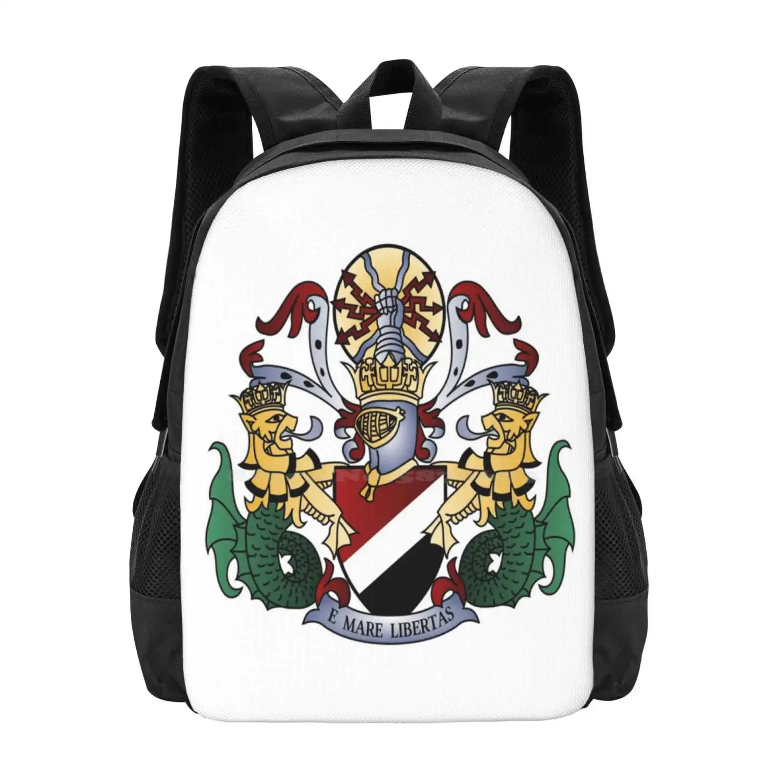 Coat Of Arms Of The Principality Of Sealand School Bags For Teenage Girls Laptop Travel Bags Principality Coat Of Arms