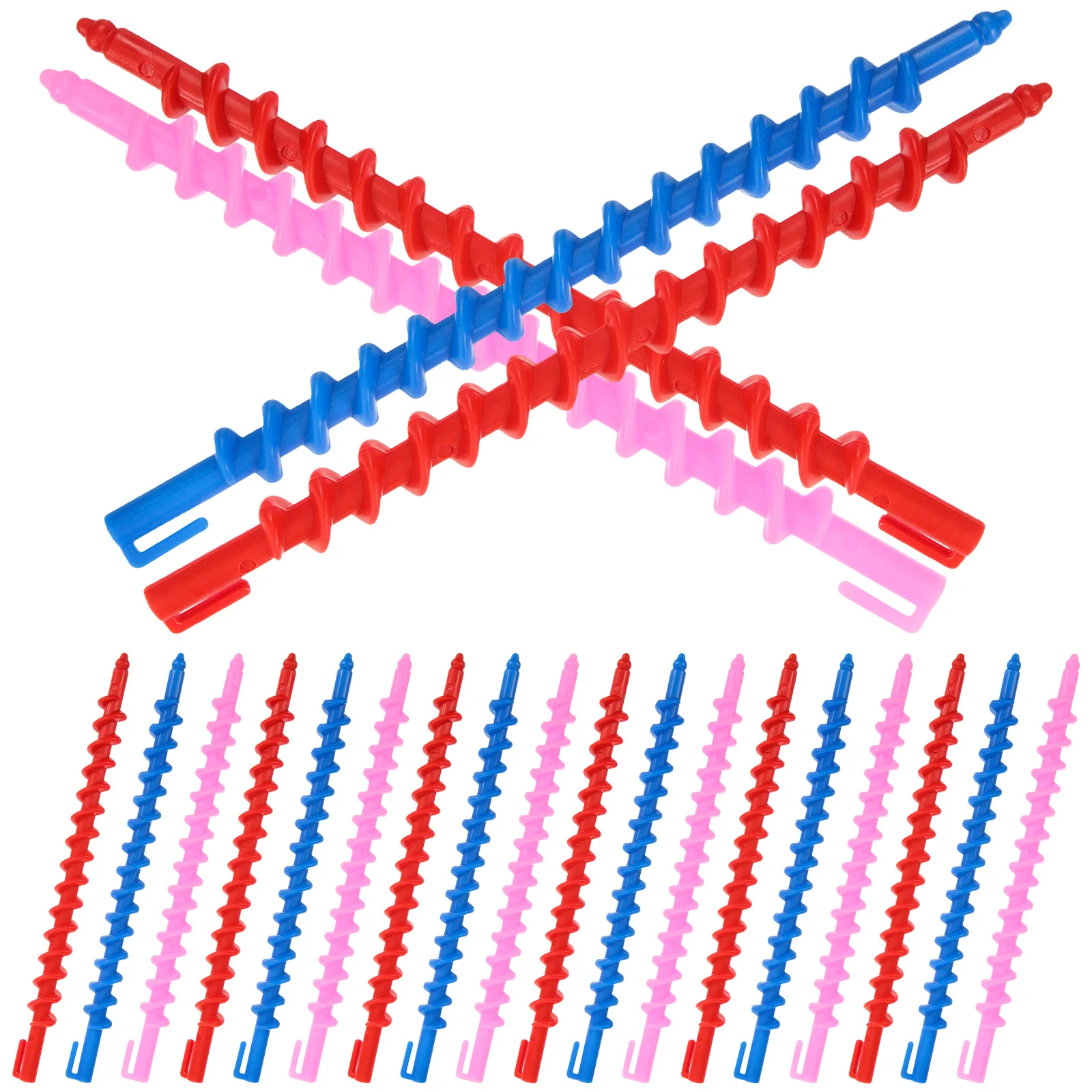 قضبان بلاستيكية طويلة لولبية لتصفيف الشعر ، بكرات تصفيف الشعر ، أداة صالون تصفيف الشعر تصنعها بنفسك