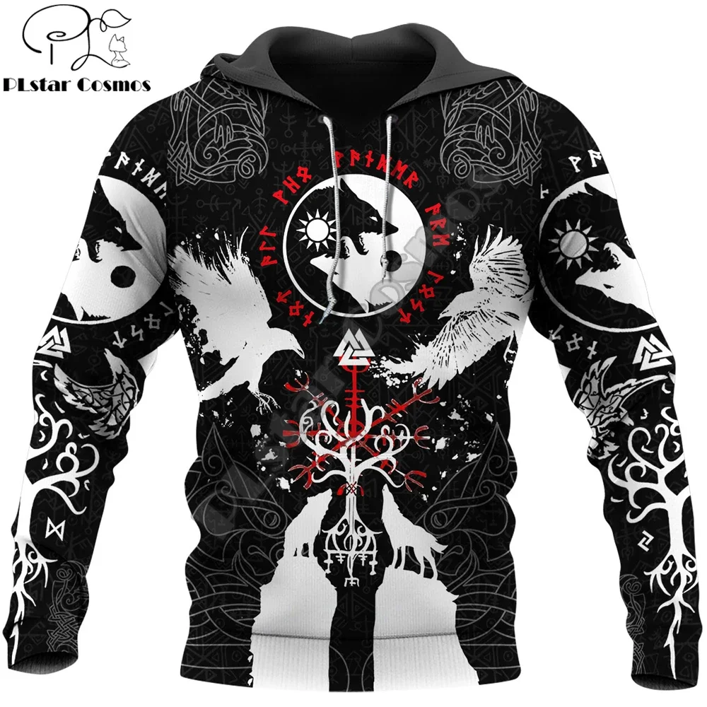 

Wolf Raven Tattoo 3D Printed Mens Hoodie Harajuku Streetwear autumn hoodies Sweatshirt Unisex Casual Jacket Tracksuits