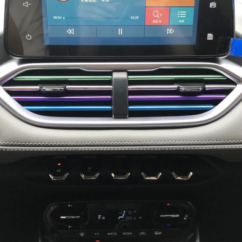 10 pçs 20cm universal saída de ar condicionado do carro decorativo em forma de u moldagem guarnição tiras decoração acessórios estilo do carro