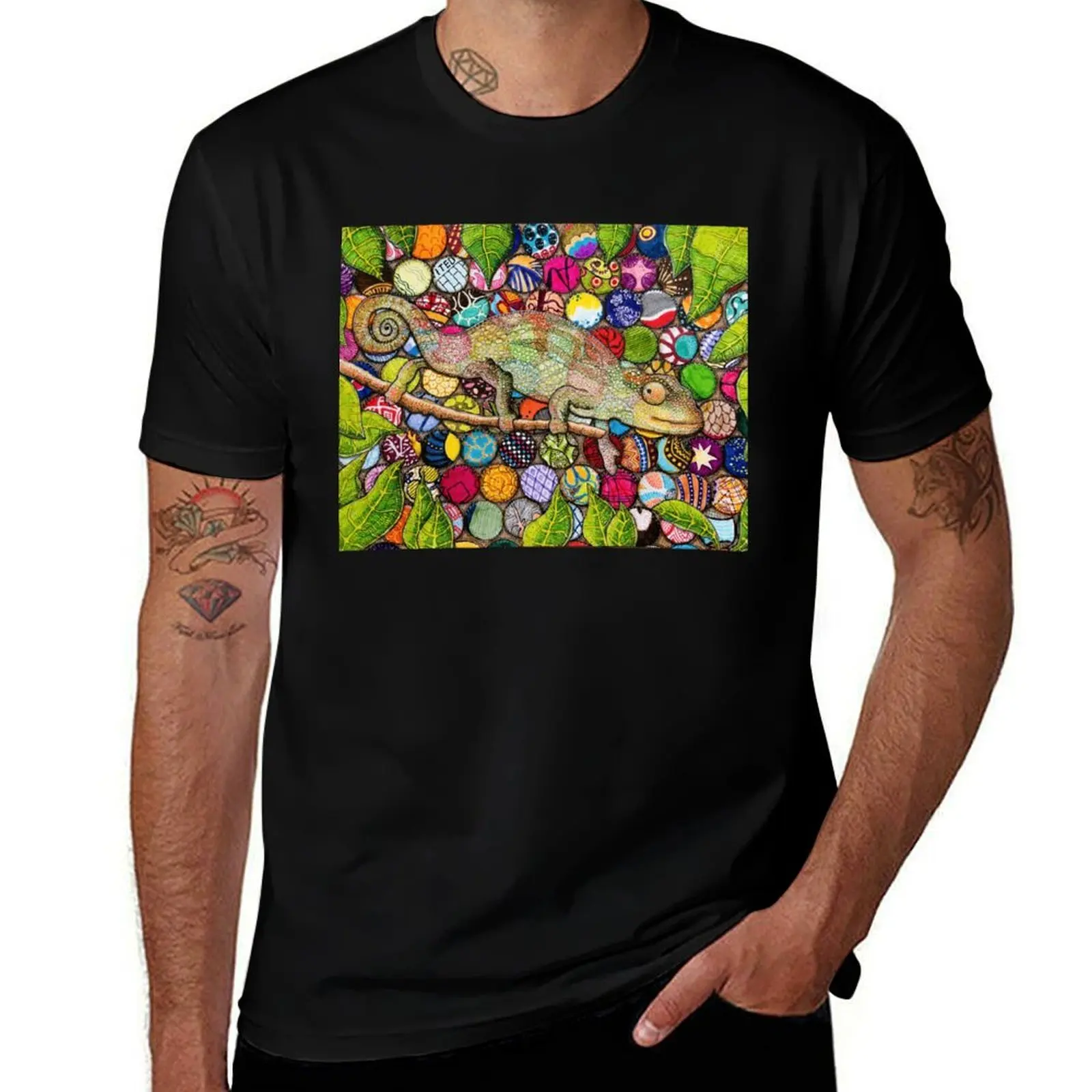 

Cultural Chameleon -Expat Travel Malawi Lizard Drawing T-Shirt Blouse shirts graphic tee mens cotton t shirts