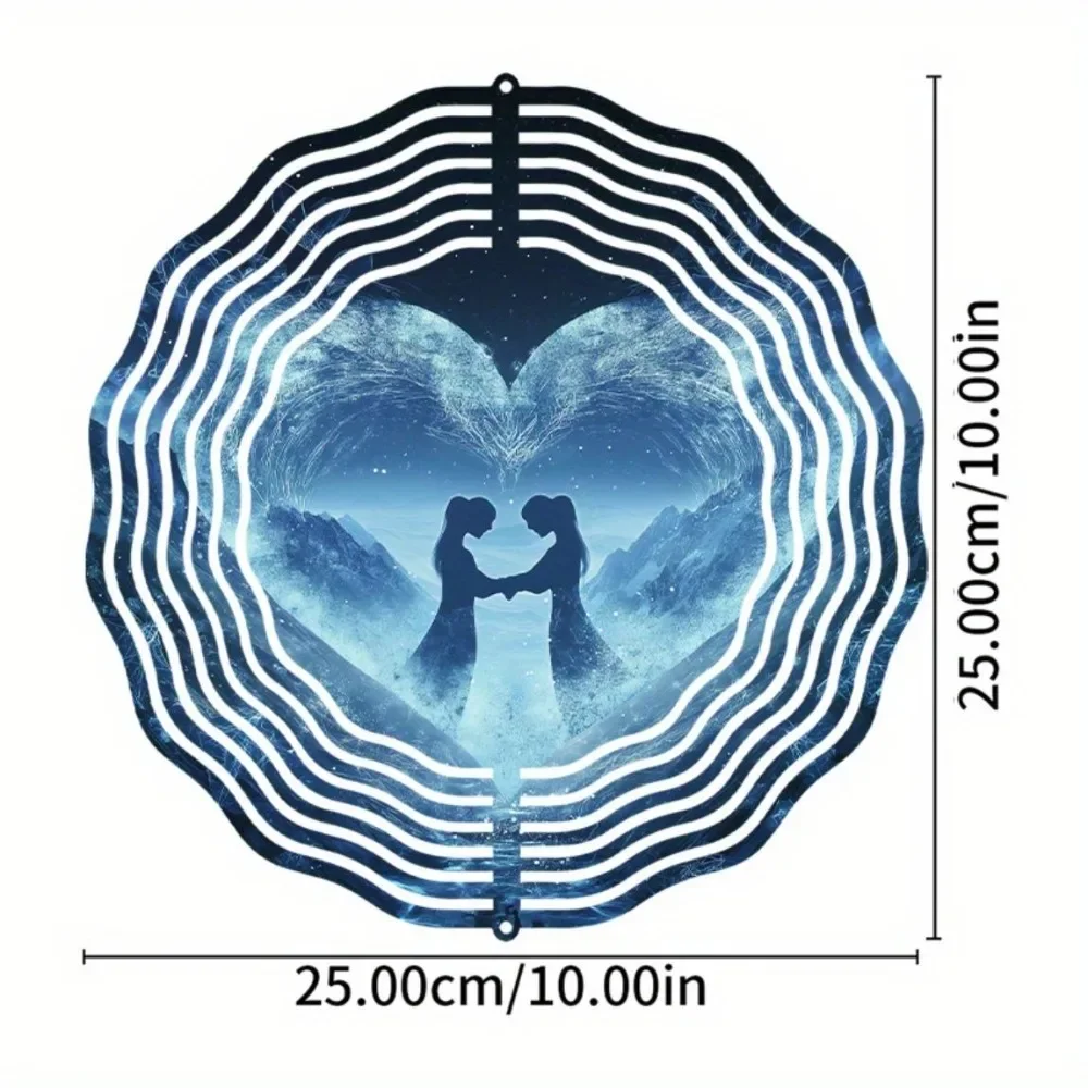 CIFBUY Wind Chimes 360 Rotating Garden Spinner Love Couple Hanging Ornament Decor for Patio Yard Lawn Porch Balcony Outdoor