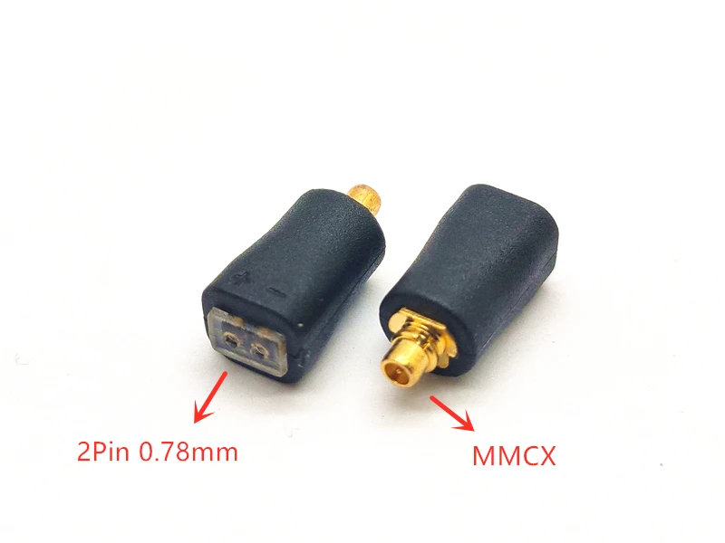 1 pair 2pin 0.78mm to MMCX adapter mmcx to 0.78mm 2 pin interface conversion connector for iem earphone cable wire