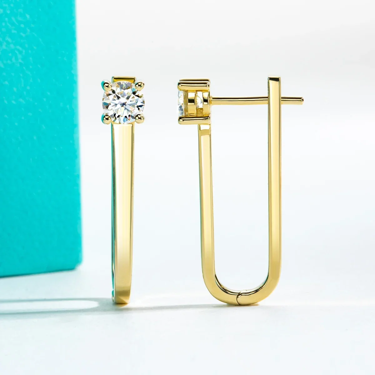 FCGJHW 2ct D Color Moissanite Pin Necklace Yellow Gold Plated Moissanite Pin Earrings Wedding Jewelry Set Gifts For Women 2026 3