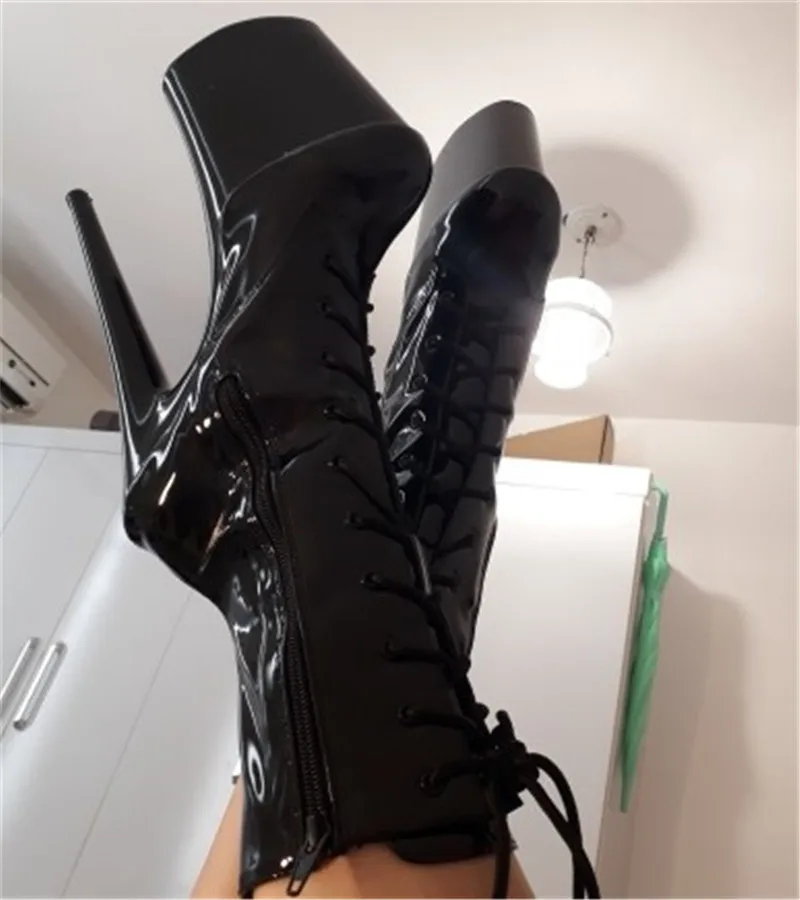 Fashion Sexy Knight Female 9 inch High heel Platform ankle Boots for Women autumn winter Shoes 20-26CM pink pole Dancing Boots