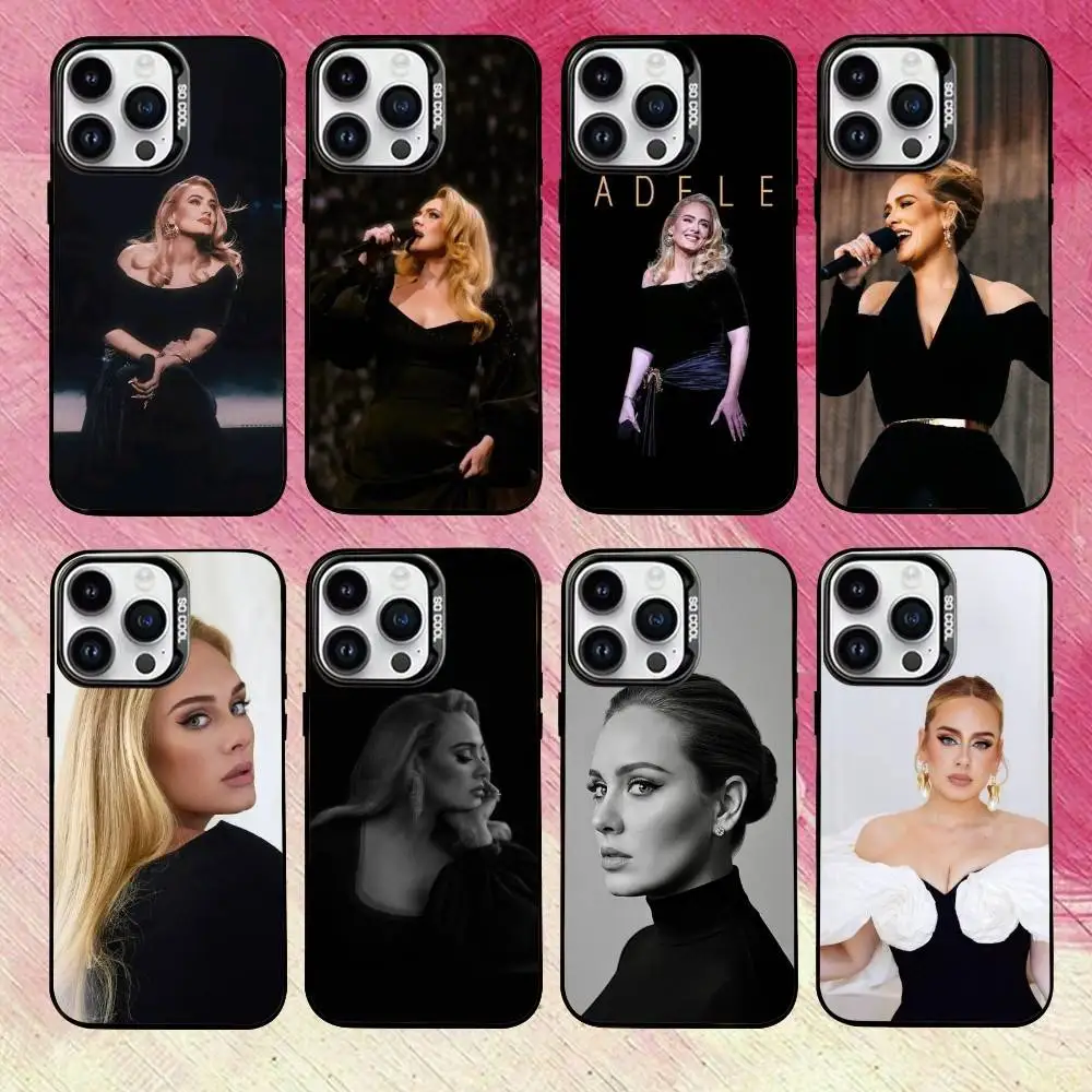

Singer idol A-Adele A-Adkins Phone Case For iPhone 17,16,15,14,13,12,11 Plus,Pro Max,XS,Colorful Silver Black Cover